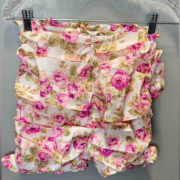 For Love & Lemon's Women's Milani‎ Mini Skirt White Floral Multi Size XS - Picture 3 of 5